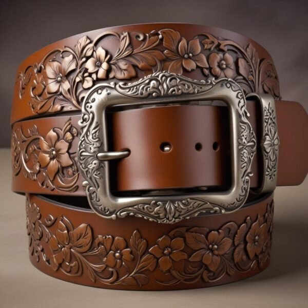 Handcrafted Floral Embossed Belt