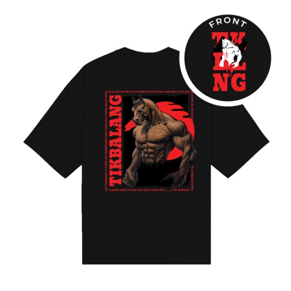1 myth - with circle_tikbalang black FilipinoMythSeries Tikbalang Tshirt